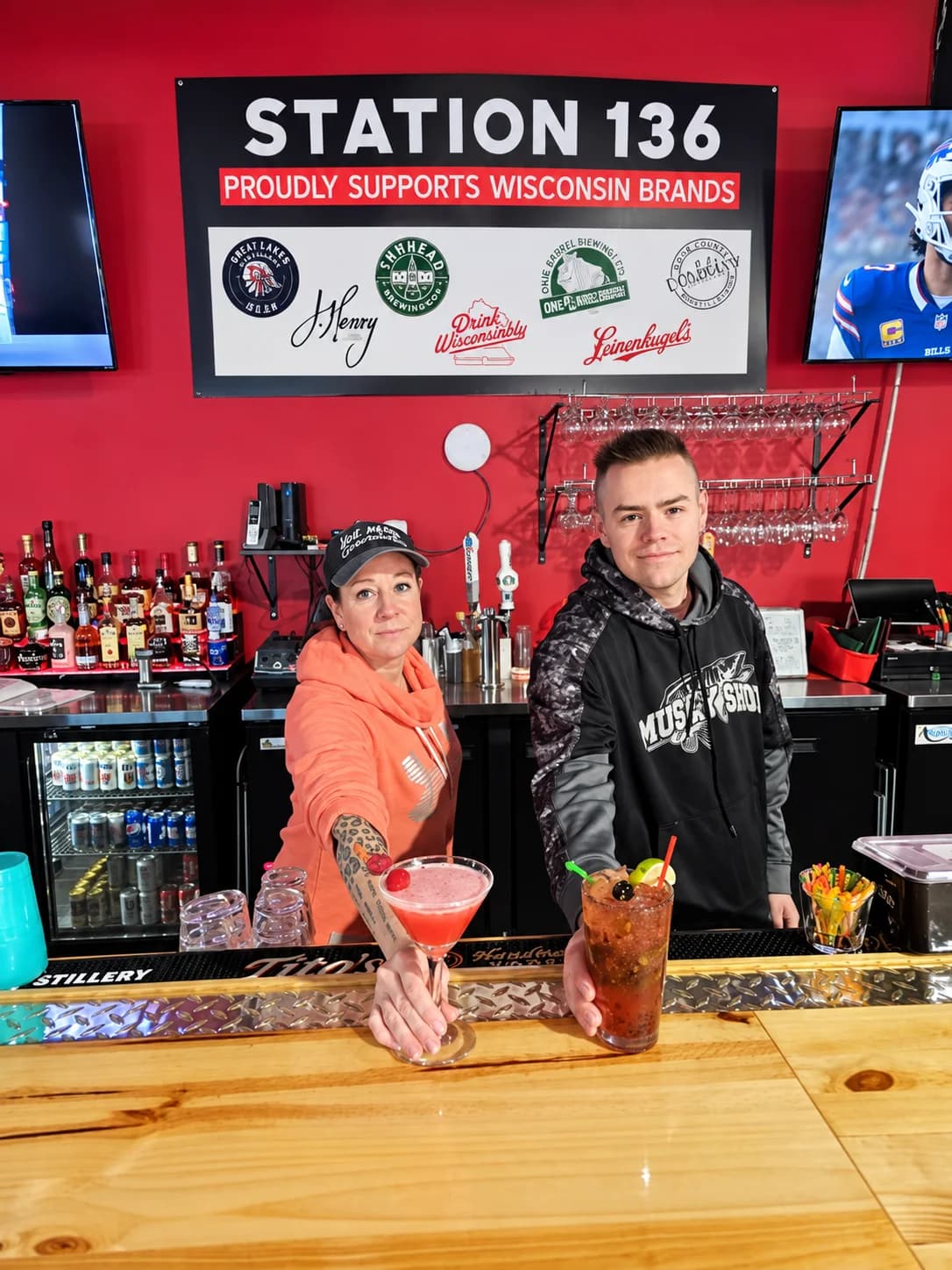 Station 136 team behind the bar