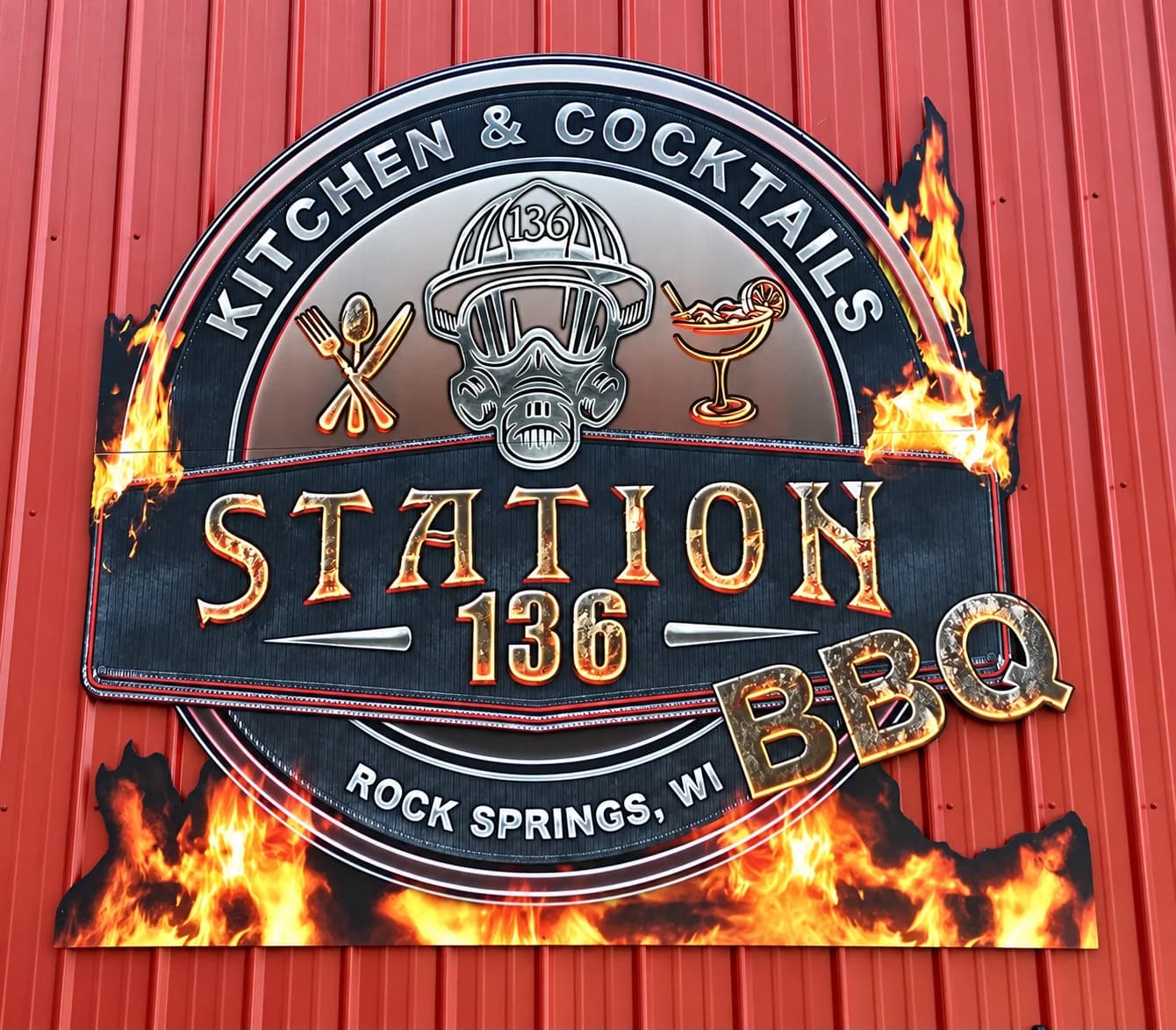 Station 136 sign in Rock Springs